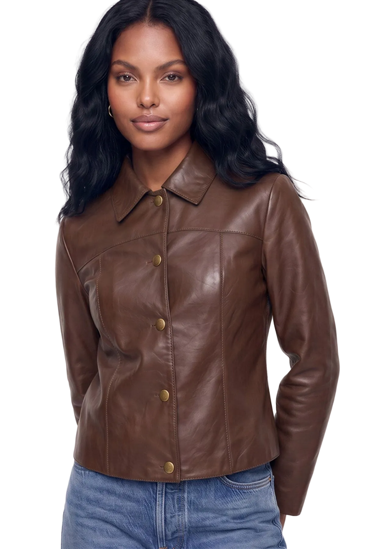 Leather jacket in Chocolate RRP £259