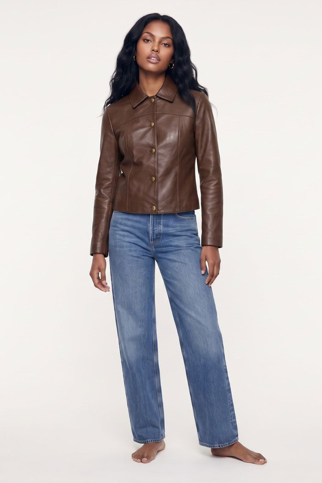 Leather jacket in Chocolate RRP £259