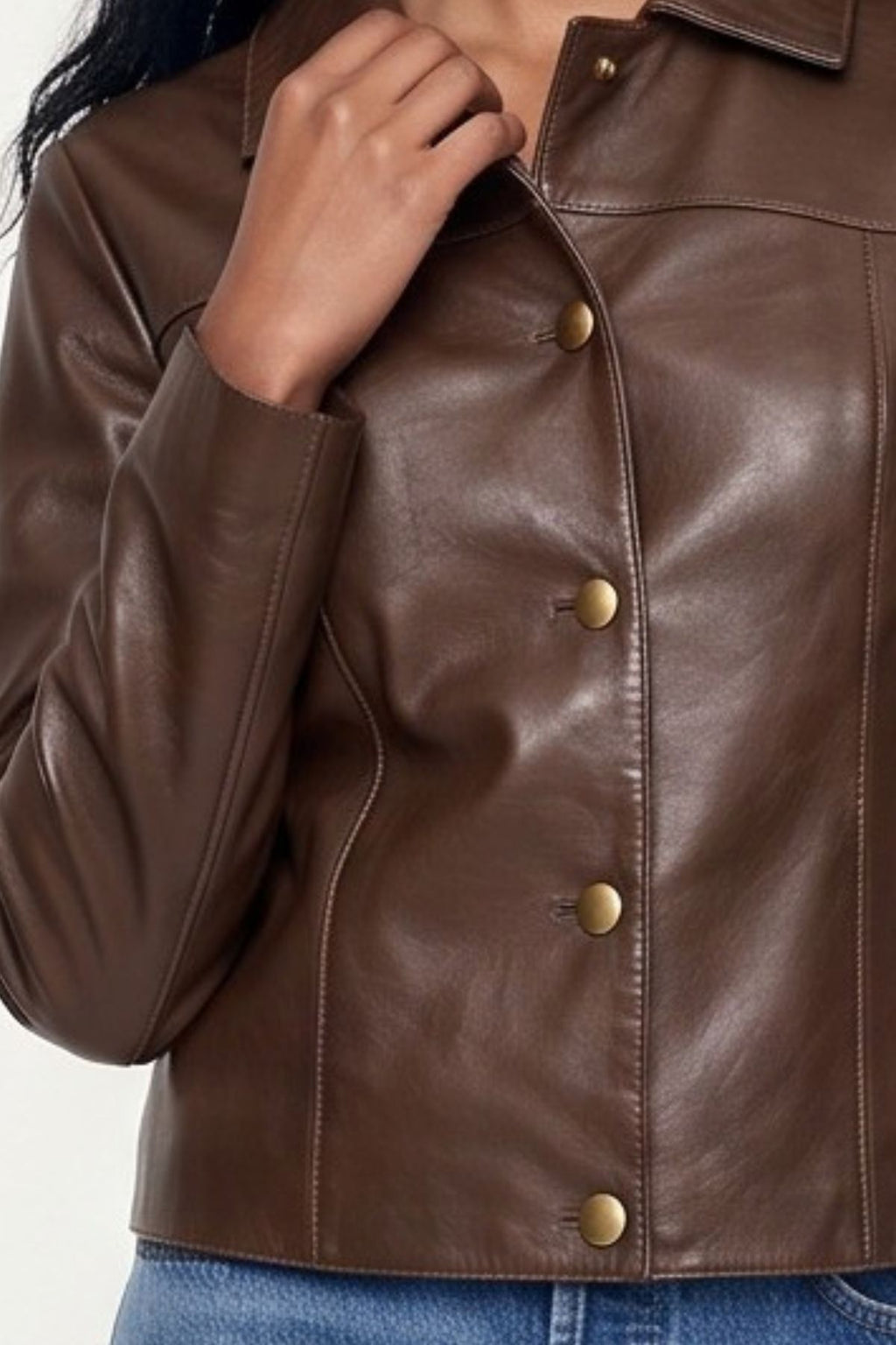 Leather jacket in Chocolate RRP £259