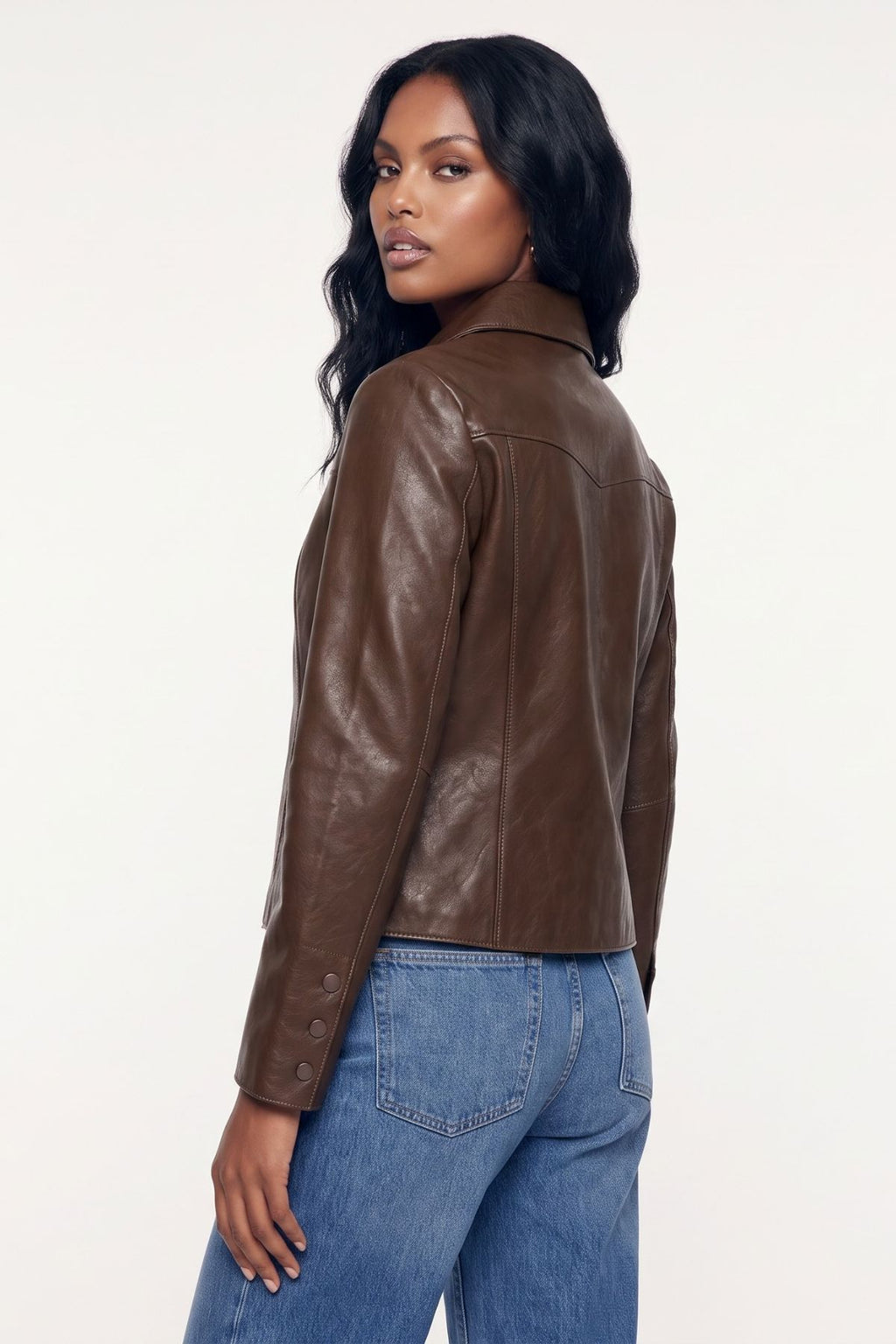 Leather jacket in Chocolate RRP £259