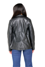 Load image into Gallery viewer, Fawn Nikki Faux Leather Blazer in Black RRP £129
