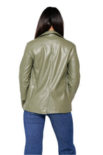 Load image into Gallery viewer, Fawn Nikki Faux Leather Blazer in Olive  RRP £129
