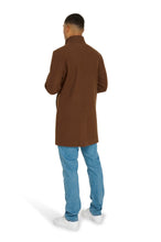 Load image into Gallery viewer, George Wool Melton Coat with Funnel Neck in Brown RRP £179
