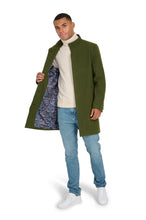 Load image into Gallery viewer, George Wool Melton Coat with Funnel Neck in Khaki RRP £179
