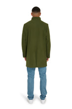 Load image into Gallery viewer, George Wool Melton Coat with Funnel Neck in Khaki RRP £179
