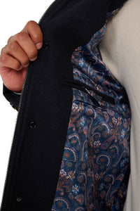 George Wool Melton Coat with Funnel Neck in Navy RRP £179