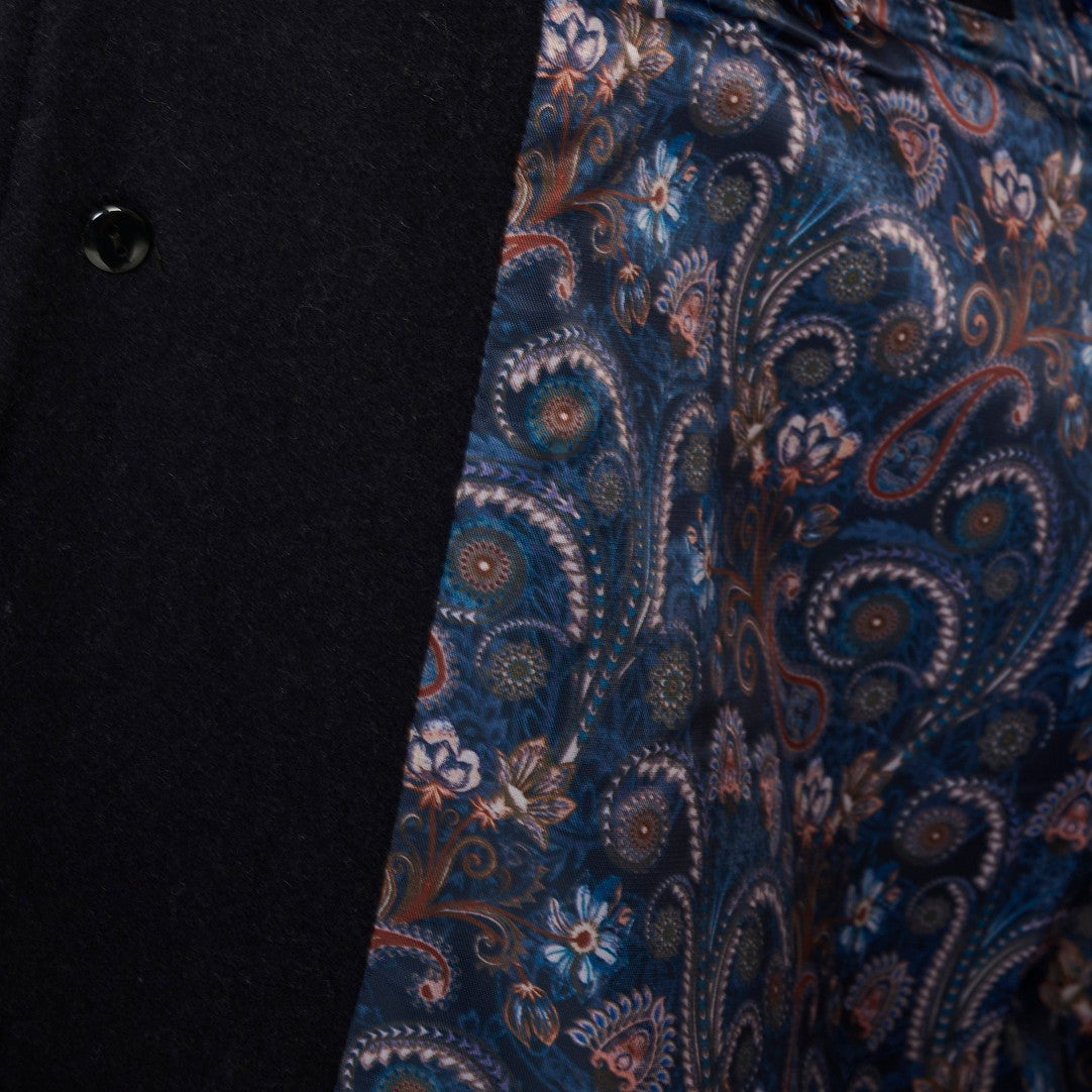 George Wool Melton Coat with Funnel Neck in Navy RRP £179