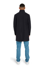 Load image into Gallery viewer, George Wool Melton Coat with Funnel Neck in Navy RRP £179
