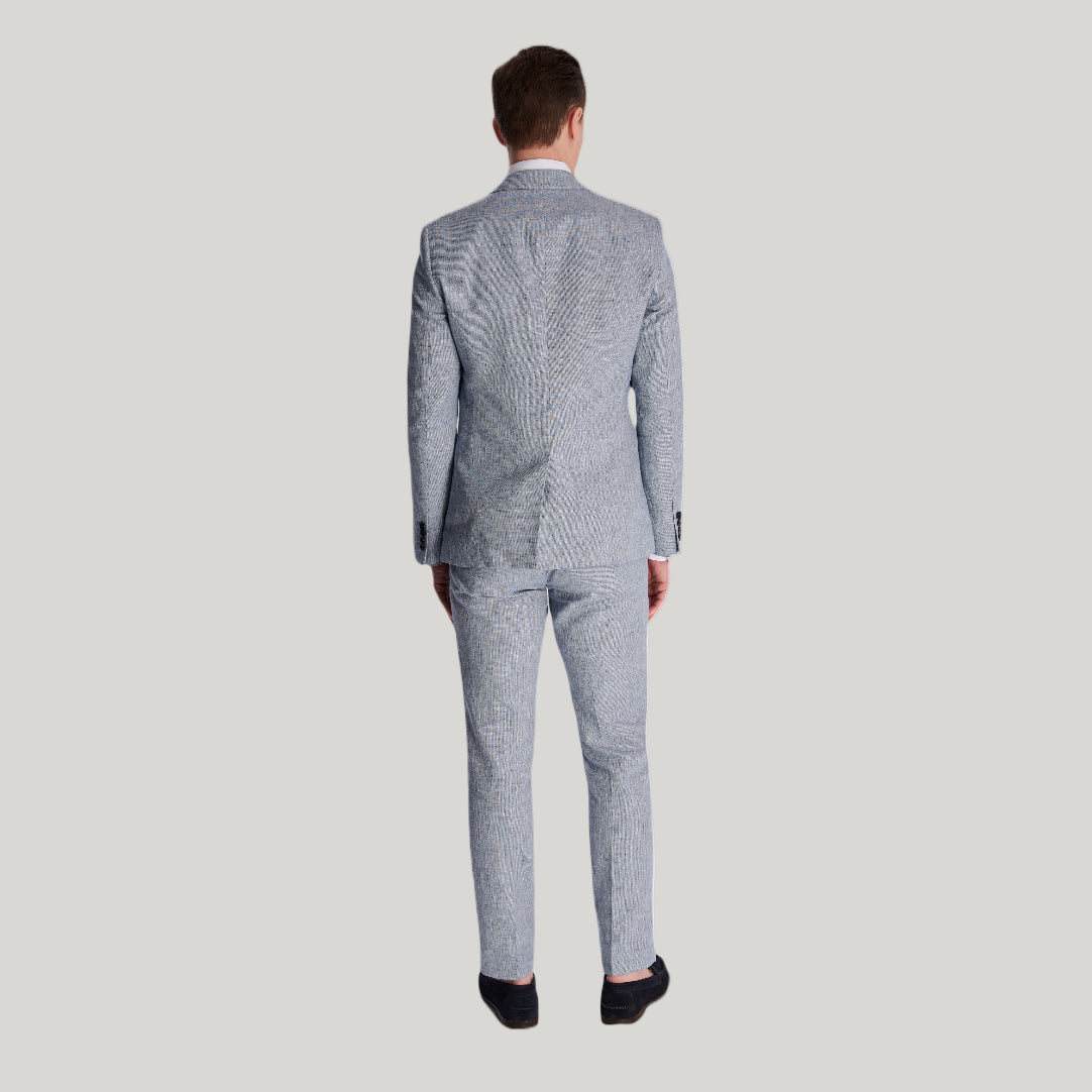 Giacomo Slim Fit Cotton Linen Suit Jacket in Chambray RRP £139