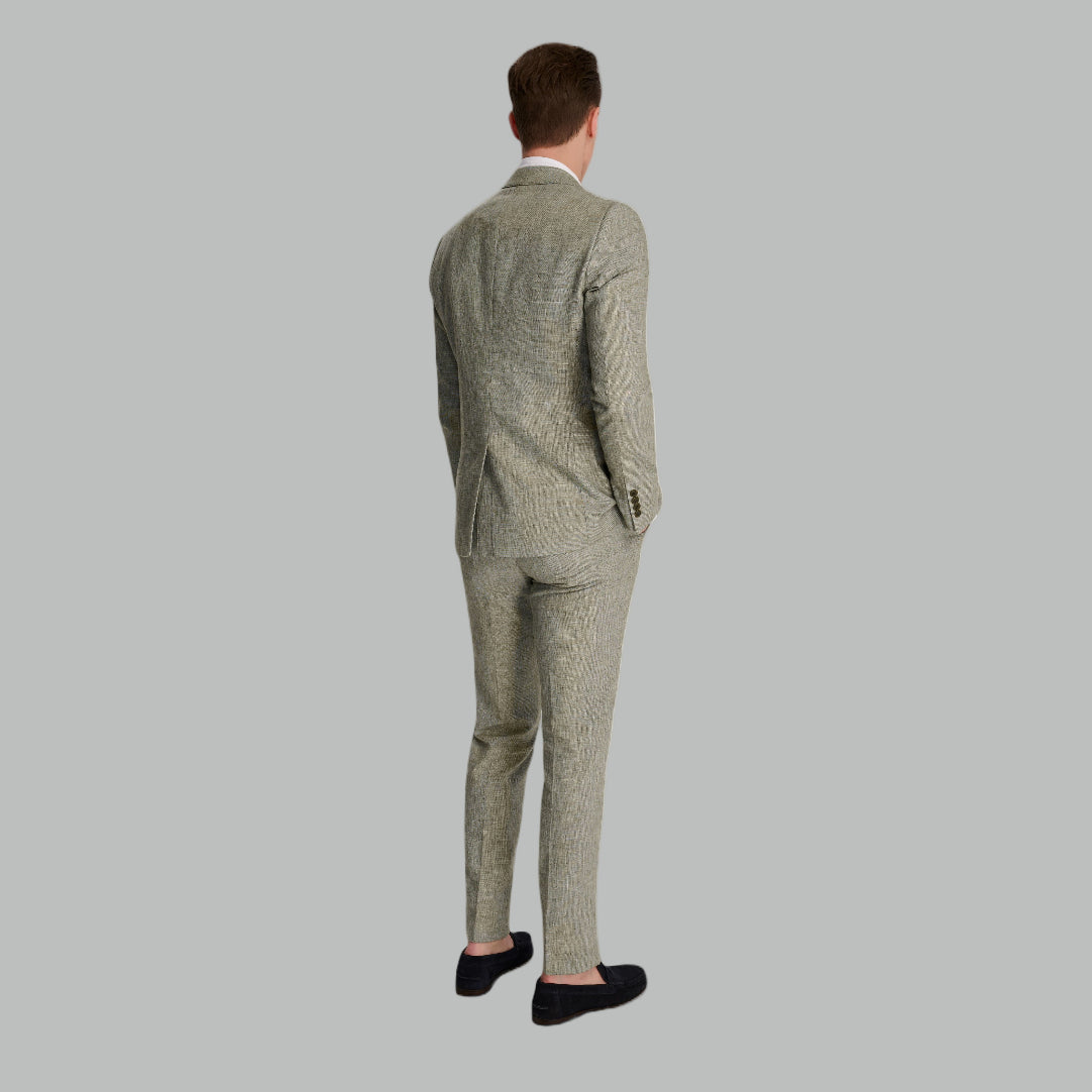 Giacomo Slim Fit Cotton Linen Suit Jacket in Green RRP £139