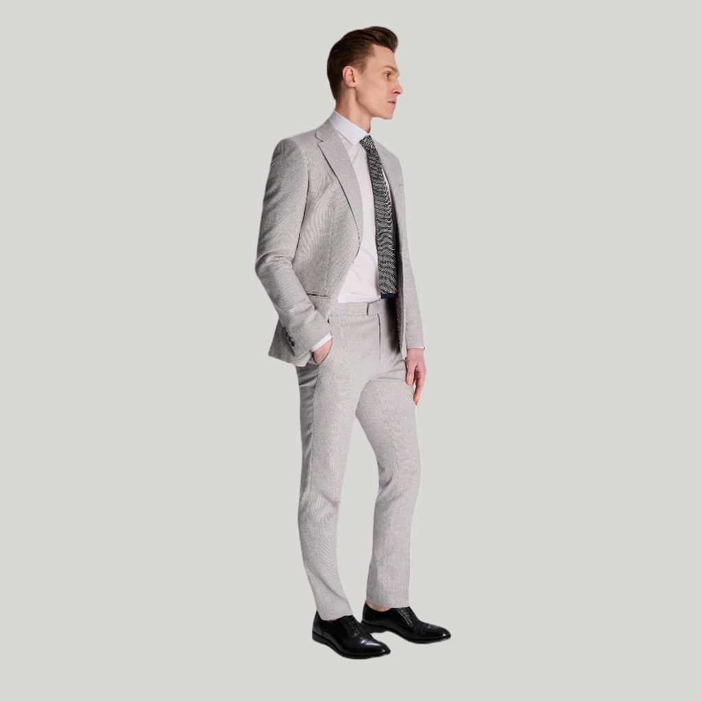 Giacomo Slim Fit Cotton Linen Suit Jacket in Grey RRP £139