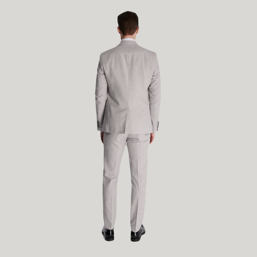 Giacomo Slim Fit Cotton Linen Suit Jacket in Grey RRP £139