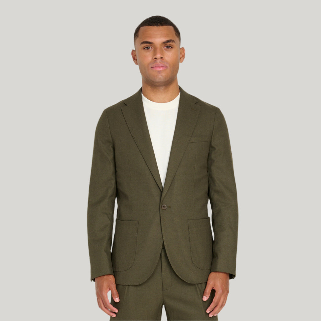 Arthur Flannel Blazer in Khaki RRP £159