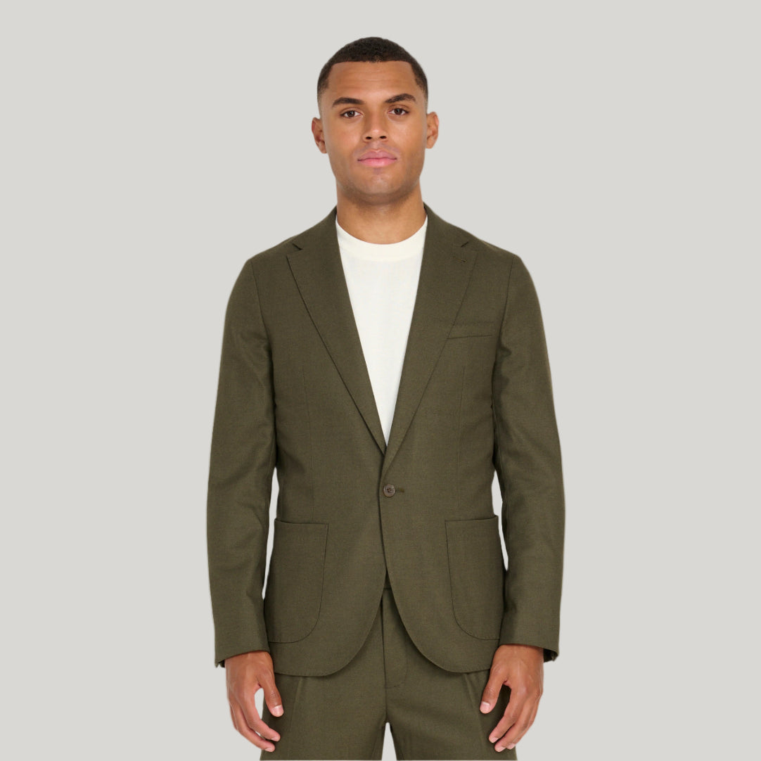 Arthur Flannel Blazer in Khaki RRP £159