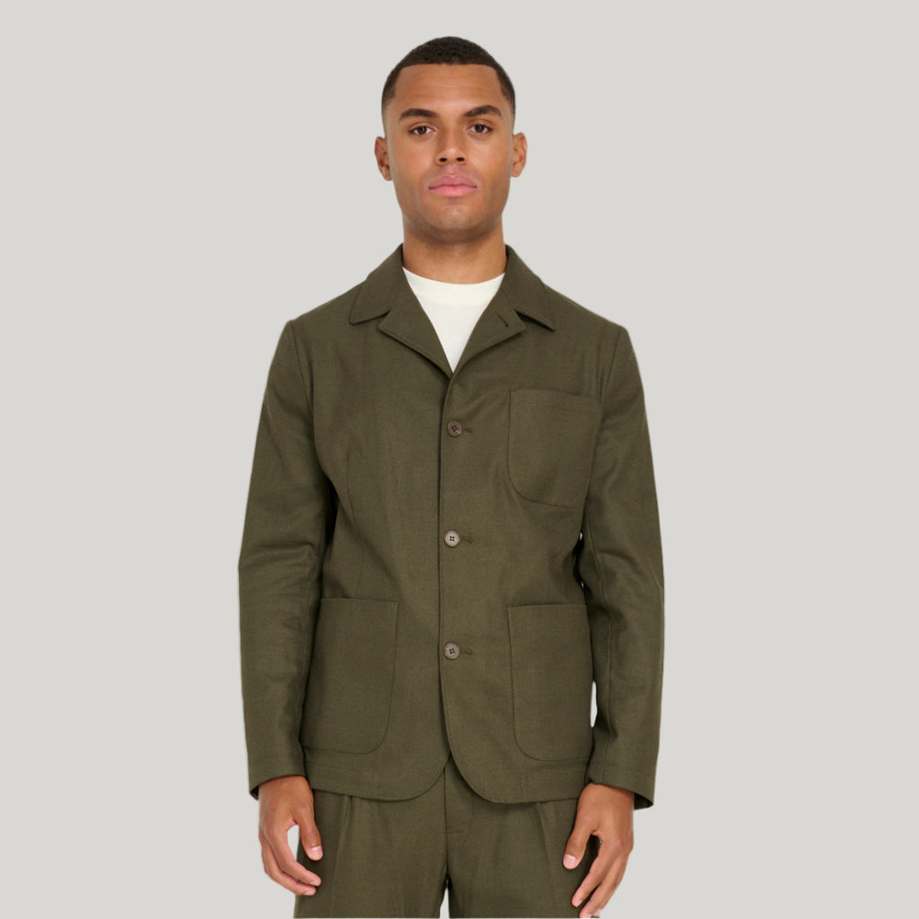 Arthur Flannel Jacket in Khaki RRP £159