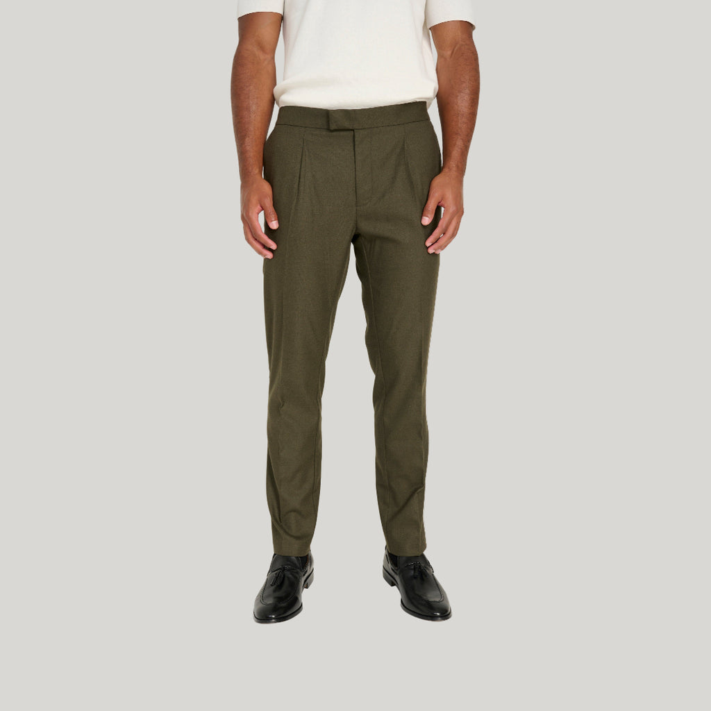 Arthur Flannel Trousers in Khaki RRP £89