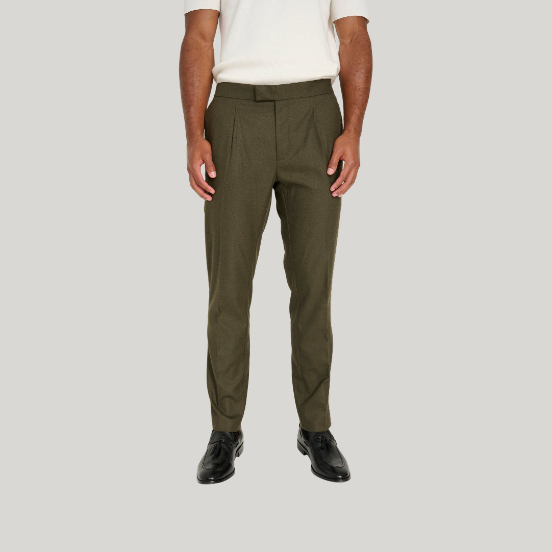 Arthur Flannel Trousers in Khaki RRP £89