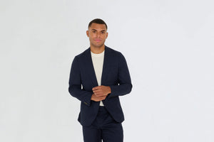 Arthur Flannel Blazer in Navy RRP £159