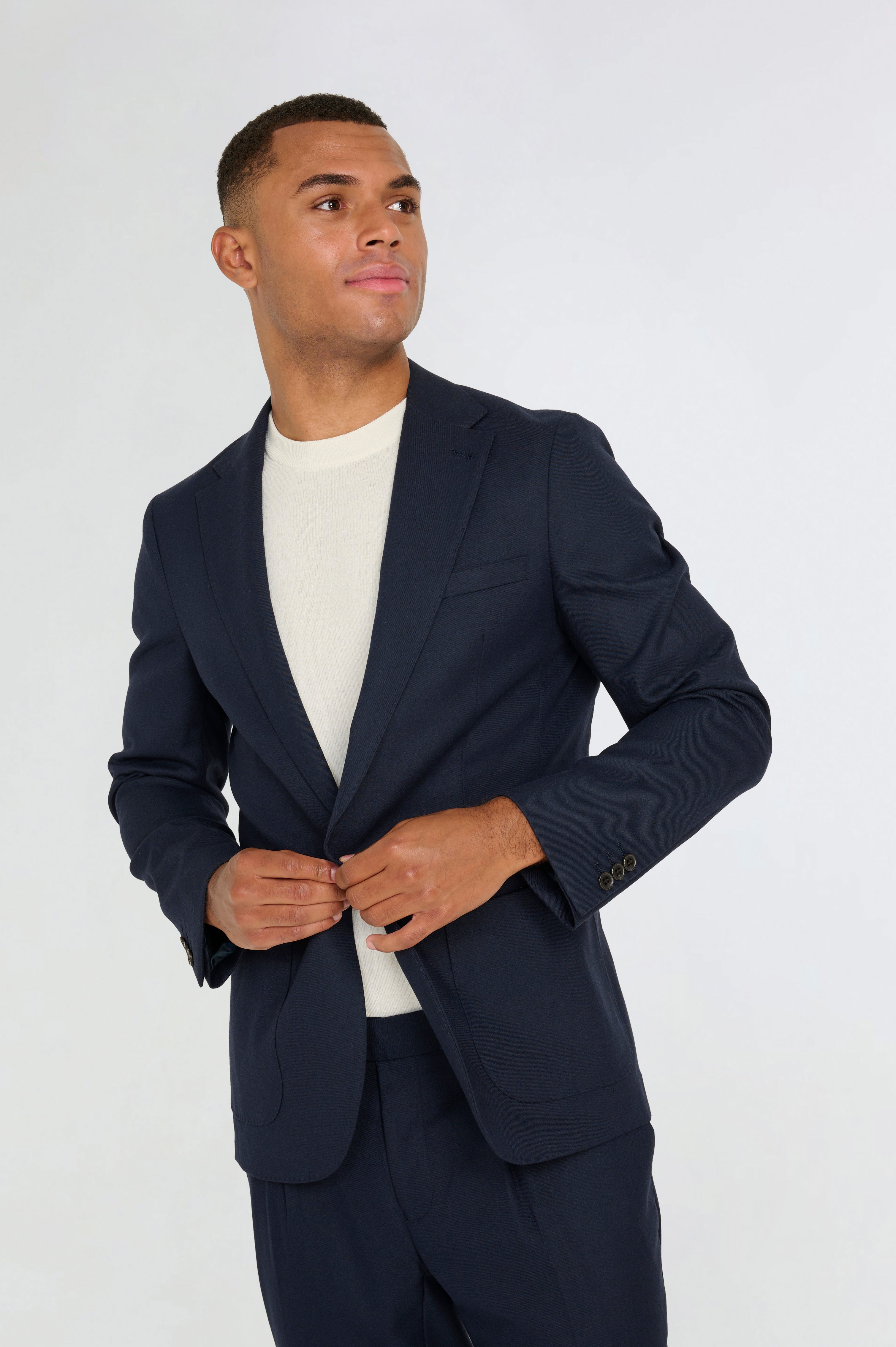 Arthur Flannel Blazer in Navy RRP £159