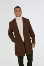 Load image into Gallery viewer, Josh Wool Melton Overcoat in Brown RRP £179
