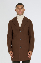 Load image into Gallery viewer, Josh Wool Melton Overcoat in Brown RRP £179
