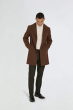 Load image into Gallery viewer, Josh Wool Melton Overcoat in Brown RRP £179
