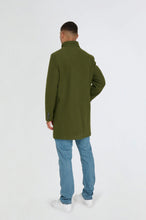 Load image into Gallery viewer, George Wool Melton Coat with Funnel Neck in Khaki RRP £179
