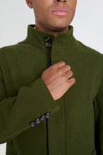 Load image into Gallery viewer, George Wool Melton Coat with Funnel Neck in Khaki RRP £179
