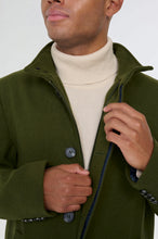 Load image into Gallery viewer, George Wool Melton Coat with Funnel Neck in Khaki RRP £179
