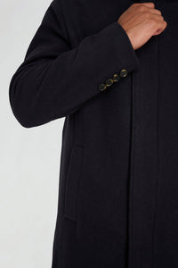 George Wool Melton Coat with Funnel Neck in Navy RRP £179