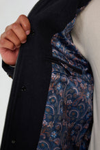 Load image into Gallery viewer, George Wool Melton Coat with Funnel Neck in Navy RRP £179
