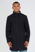 Load image into Gallery viewer, George Wool Melton Coat with Funnel Neck in Navy RRP £179
