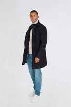 Load image into Gallery viewer, George Wool Melton Coat with Funnel Neck in Navy RRP £179
