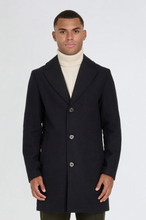 Load image into Gallery viewer, Josh Wool Melton Overcoat in Navy RRP £179
