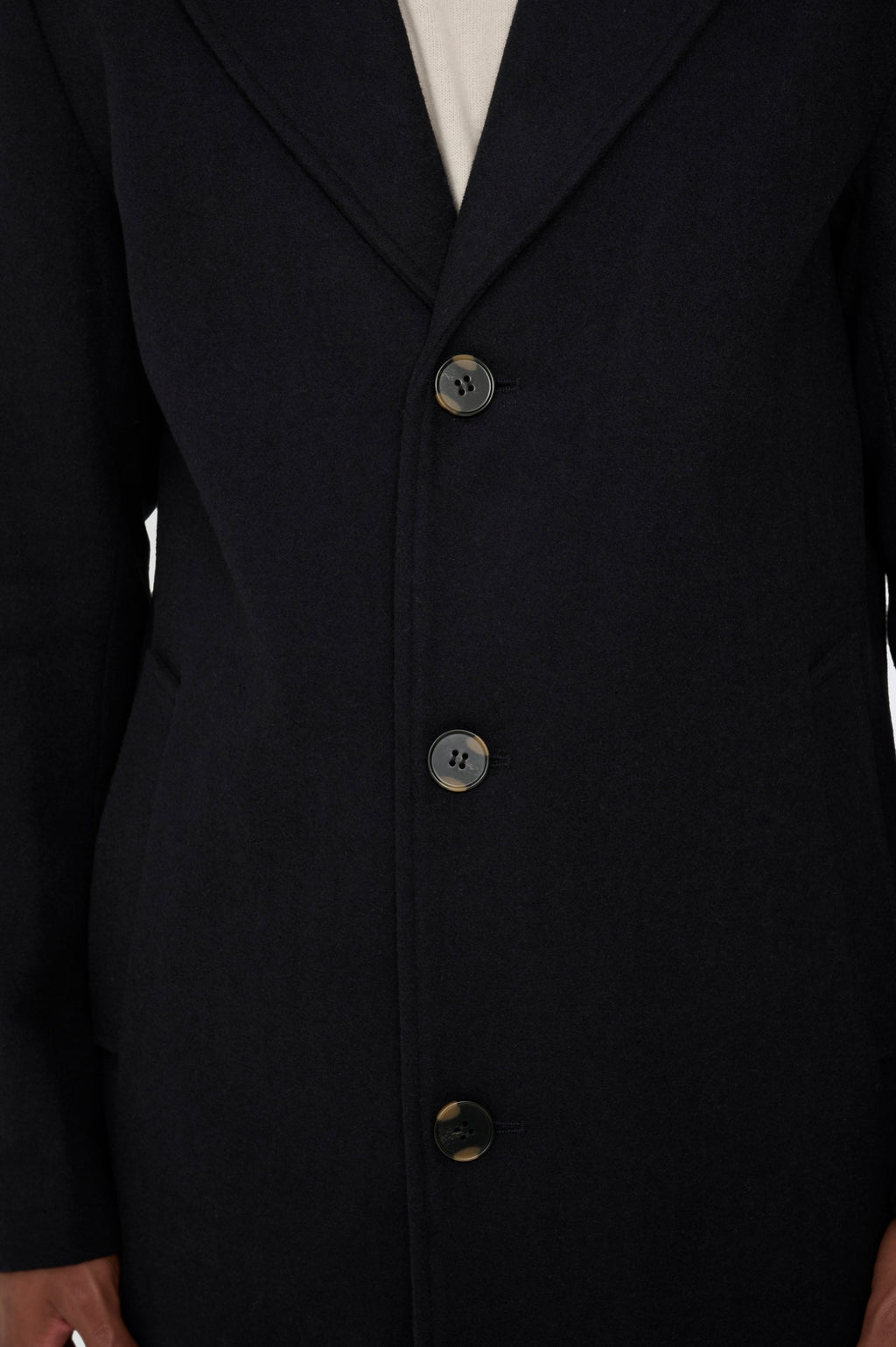 Josh Wool Melton Overcoat in Navy RRP £179