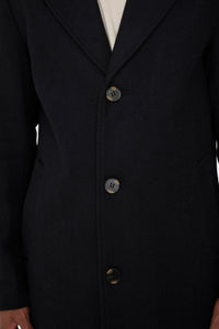 Josh Wool Melton Overcoat in Navy RRP £179