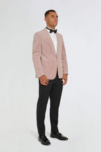 Load image into Gallery viewer, Leo Velvet Tuxedo Dinner Jacket with Shawl Lapel Detail in Blush RRP £159
