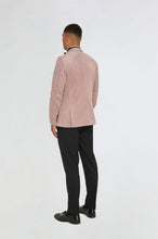 Load image into Gallery viewer, Leo Velvet Tuxedo Dinner Jacket with Shawl Lapel Detail in Blush RRP £159
