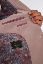 Load image into Gallery viewer, Leo Velvet Tuxedo Dinner Jacket with Shawl Lapel Detail in Blush RRP £159
