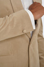 Load image into Gallery viewer, Leo Velvet Tuxedo Dinner Jacket with Shawl Lapel Detail in Taupe RRP £159
