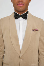 Load image into Gallery viewer, Leo Velvet Tuxedo Dinner Jacket with Shawl Lapel Detail in Taupe RRP £159
