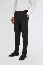 Load image into Gallery viewer, Leo Tuxedo Dinner Trousers with Satin Stripe Detail in Black RRP £89
