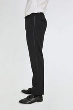 Load image into Gallery viewer, Leo Tuxedo Dinner Trousers with Satin Stripe Detail in Black RRP £89
