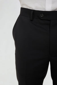 Leo Tuxedo Dinner Trousers with Satin Stripe Detail in Black RRP £89