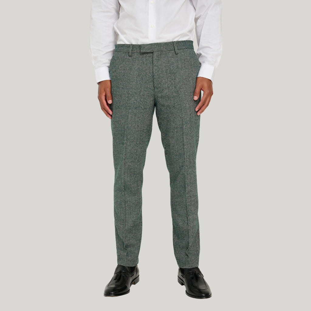 Henry Tweed Trousers in Green RRP £89
