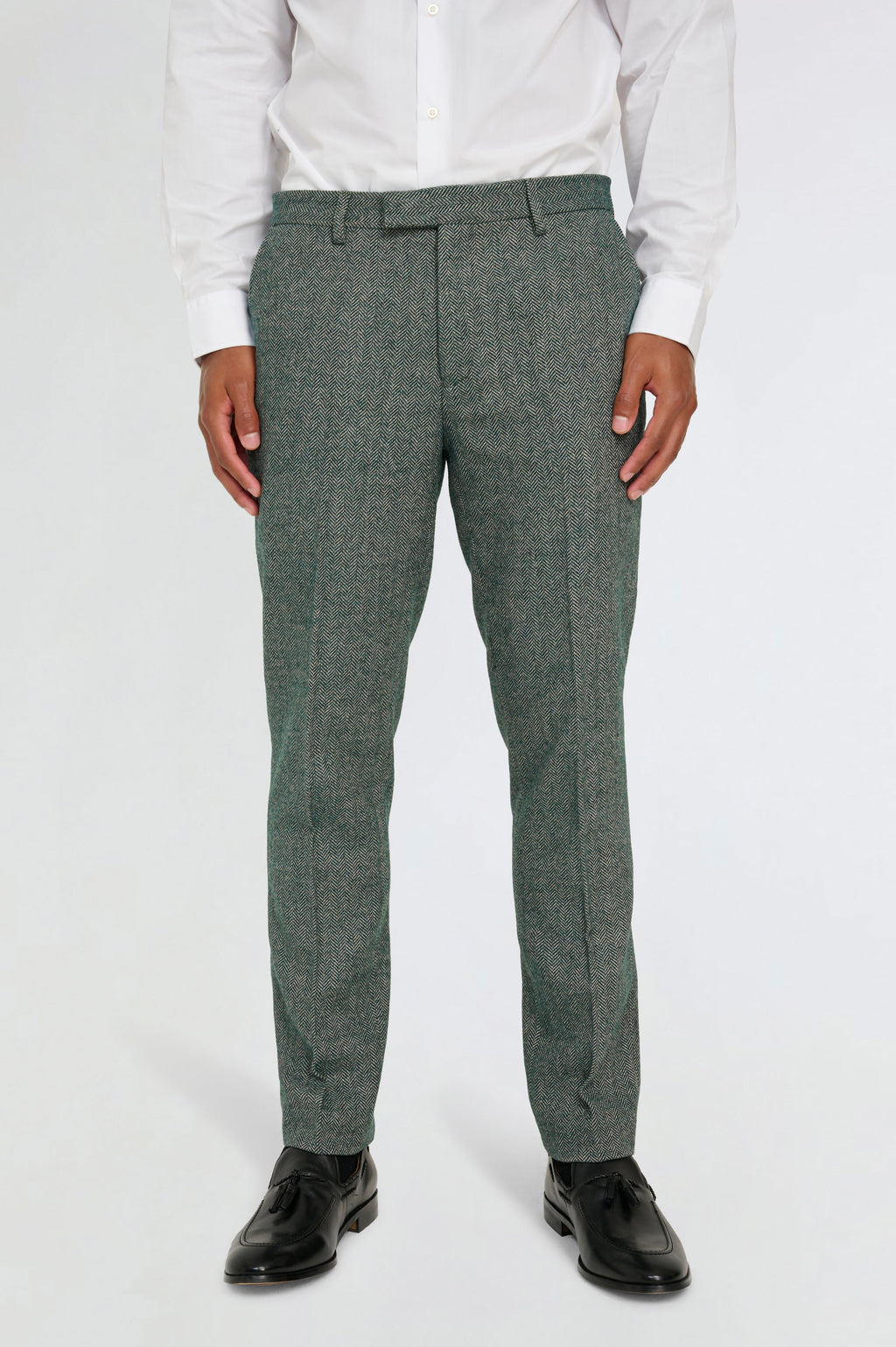 Henry Tweed Trousers in Green RRP £89
