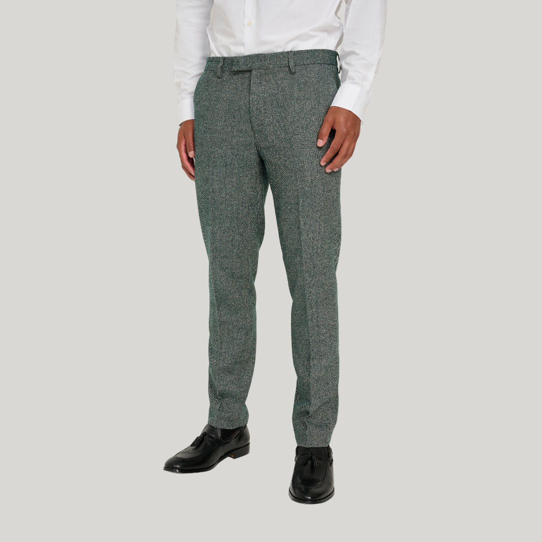 Henry Tweed Trousers in Green RRP £89