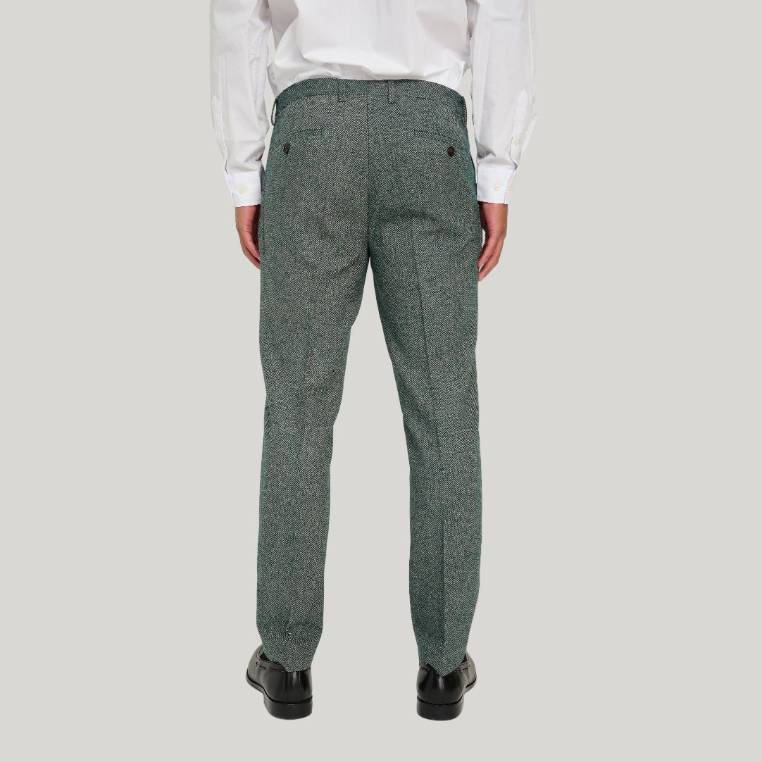Henry Tweed Trousers in Green RRP £89