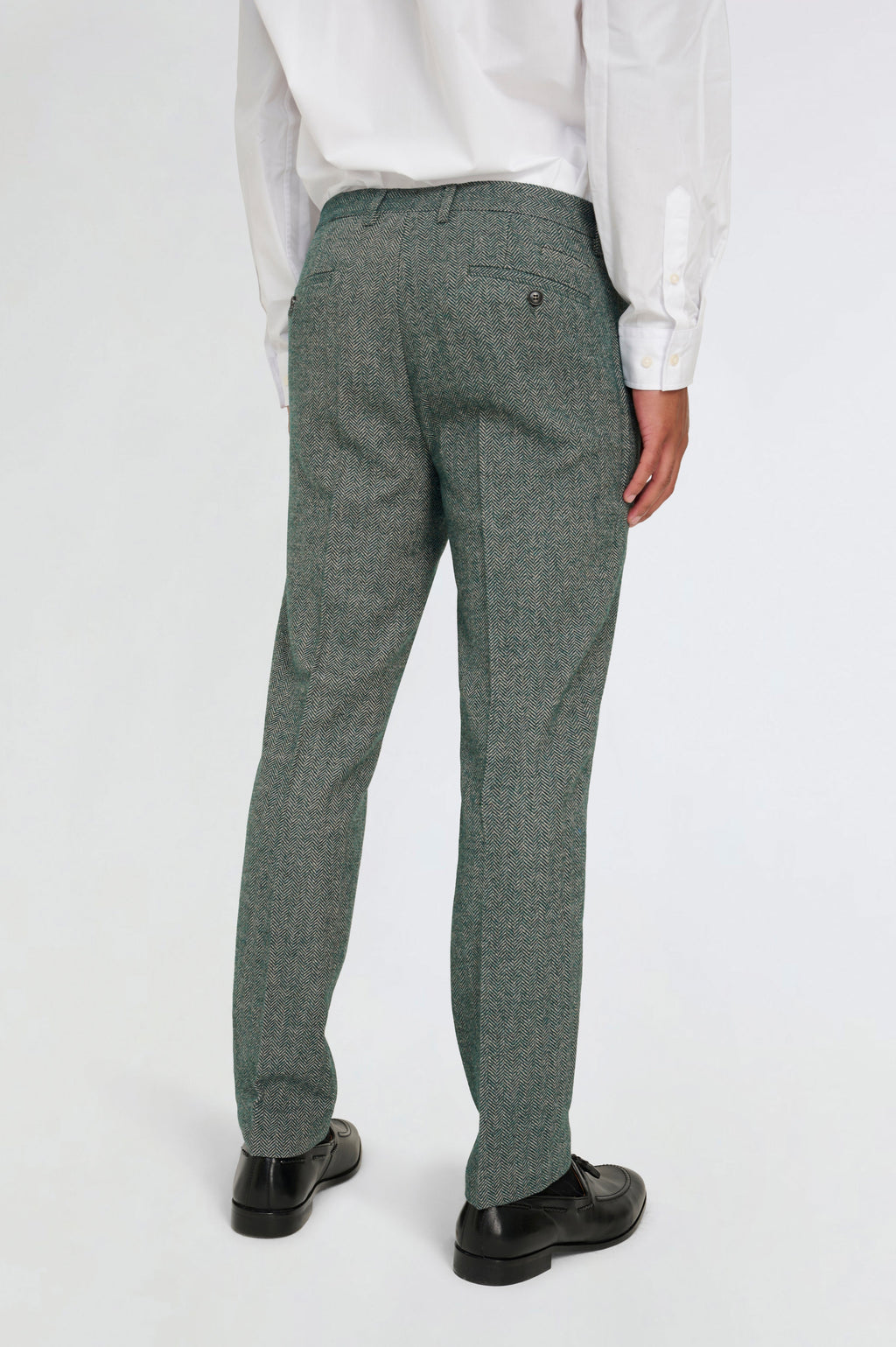 Henry Tweed Trousers in Green RRP £89