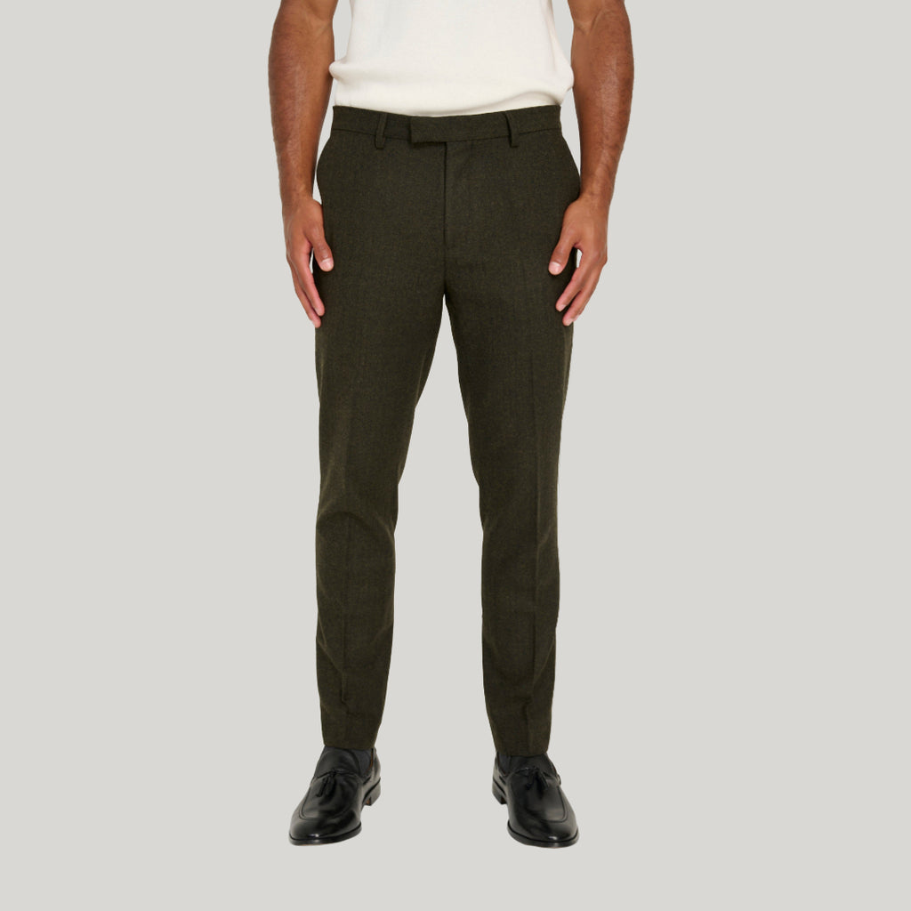 Henry Tweed Trousers in Olive RRP £89